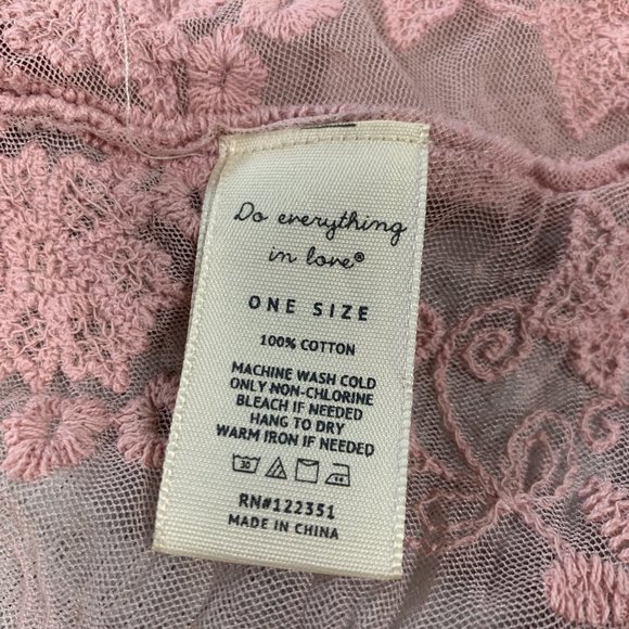 3/$25 Pink Lace Batwing Cardigan Epaulette Shawl - Picture 6 of 10